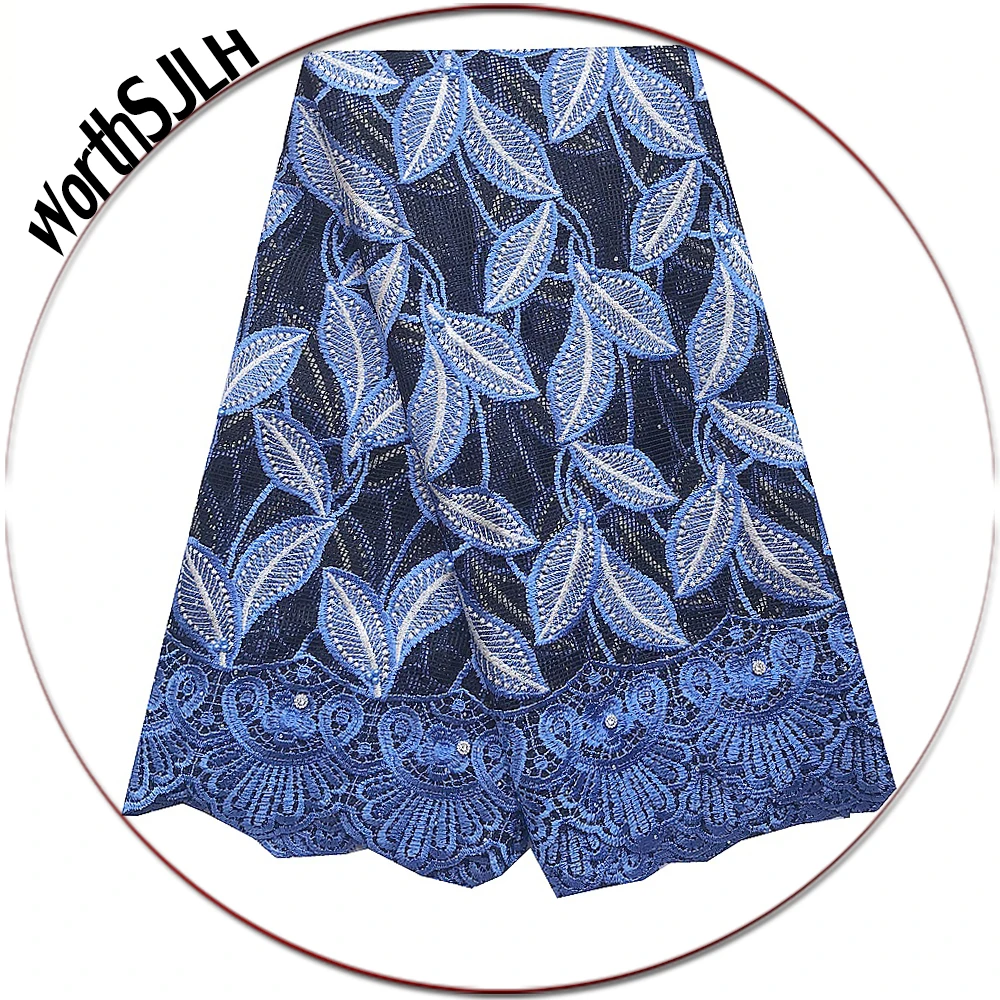 Новое поступление 2020 Кружевная Ткань 5 ярдов африканская кружевная ткань камни