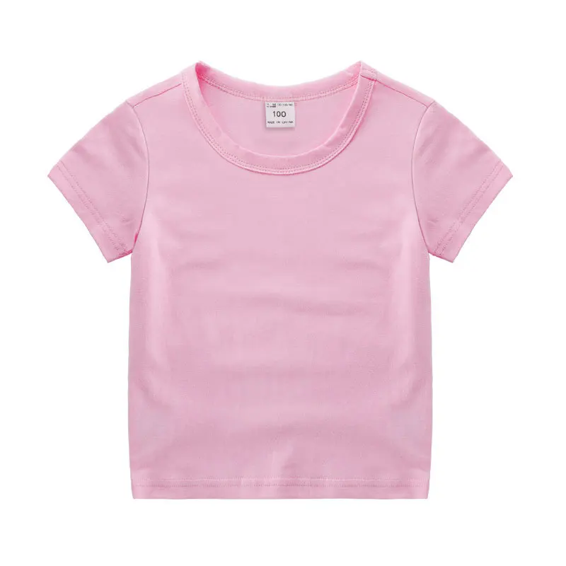 

2021 new fashion children's short-sleeved summer casual solid color children's unisex t-shirt 7060 03