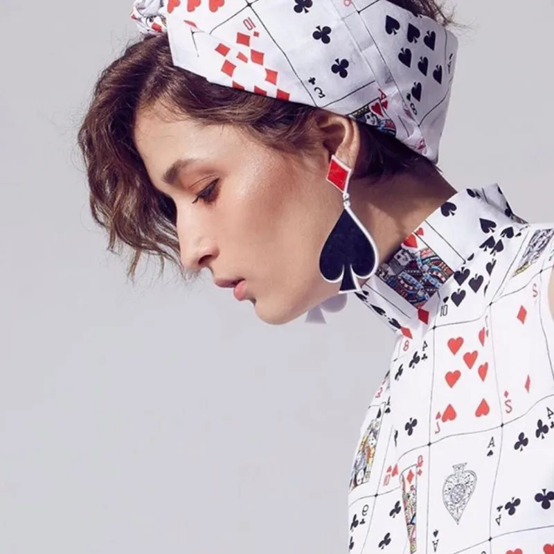 2021 серьги-подвески в виде игральных карт Aretes De Mujer висячие серьги для женщин