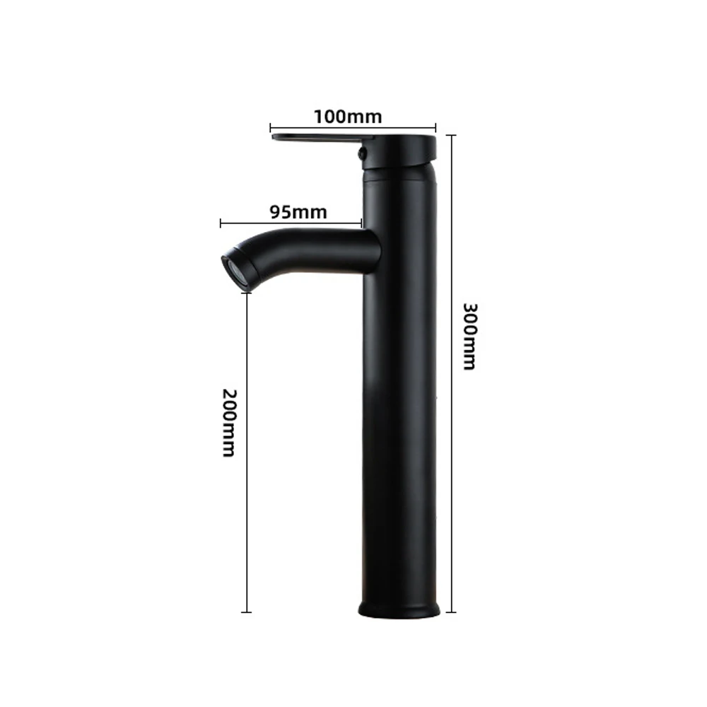 TP-8012 Black Faucet Stainless Steel Paint Bathroom Basin Faucets Blacked Hot Cold Mixer Tap Single Hole | Обустройство дома