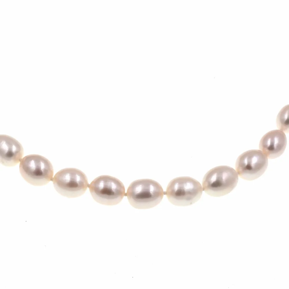 Красивый белый 9-10 мм Большой рис пресноводный жемчуг бисерное ожерелье для