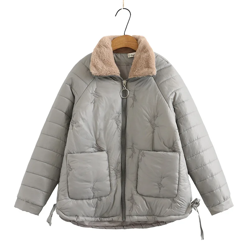 

Winter Short Parka Women Oversize Padded Jacket Raglan Sleeves Down Cotton Coat Warm Outerwear Fashion Casual Loose Clothes 2021