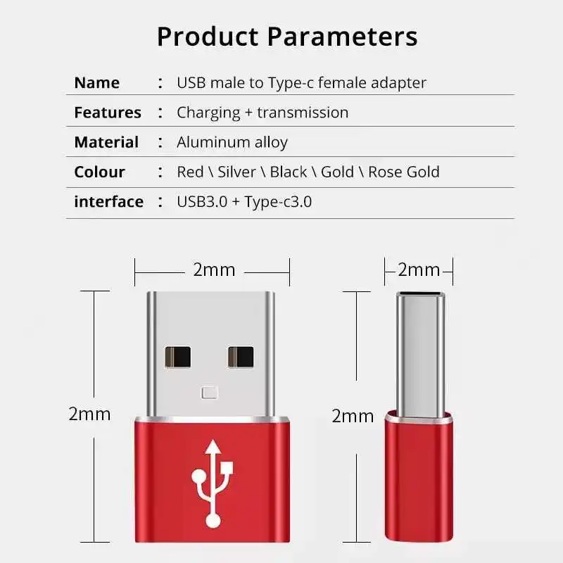 

USB A To Type C OTG Adapter USB Adapter Type C Standard Charging Data Transfer USB OTG Converter