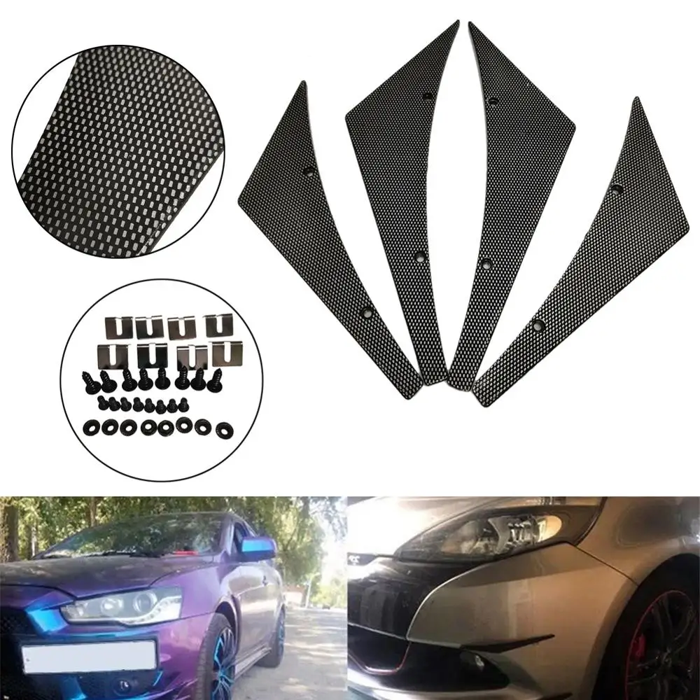 4 шт. универсальный Передний Бампер утка диффузор для кузова ласты автомобиля