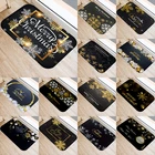 Черный, золотистый,  40*60, коврики из кораллового бархата, коврик для дома, Противоскользящий коврик