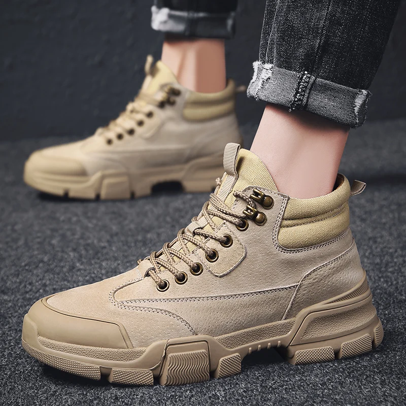 

Fashion Spring Outdoor Sport Shoes Men High Quality Sneakers Men Casual Men Comfortable High Top Sneakers Men Trekking Shoes