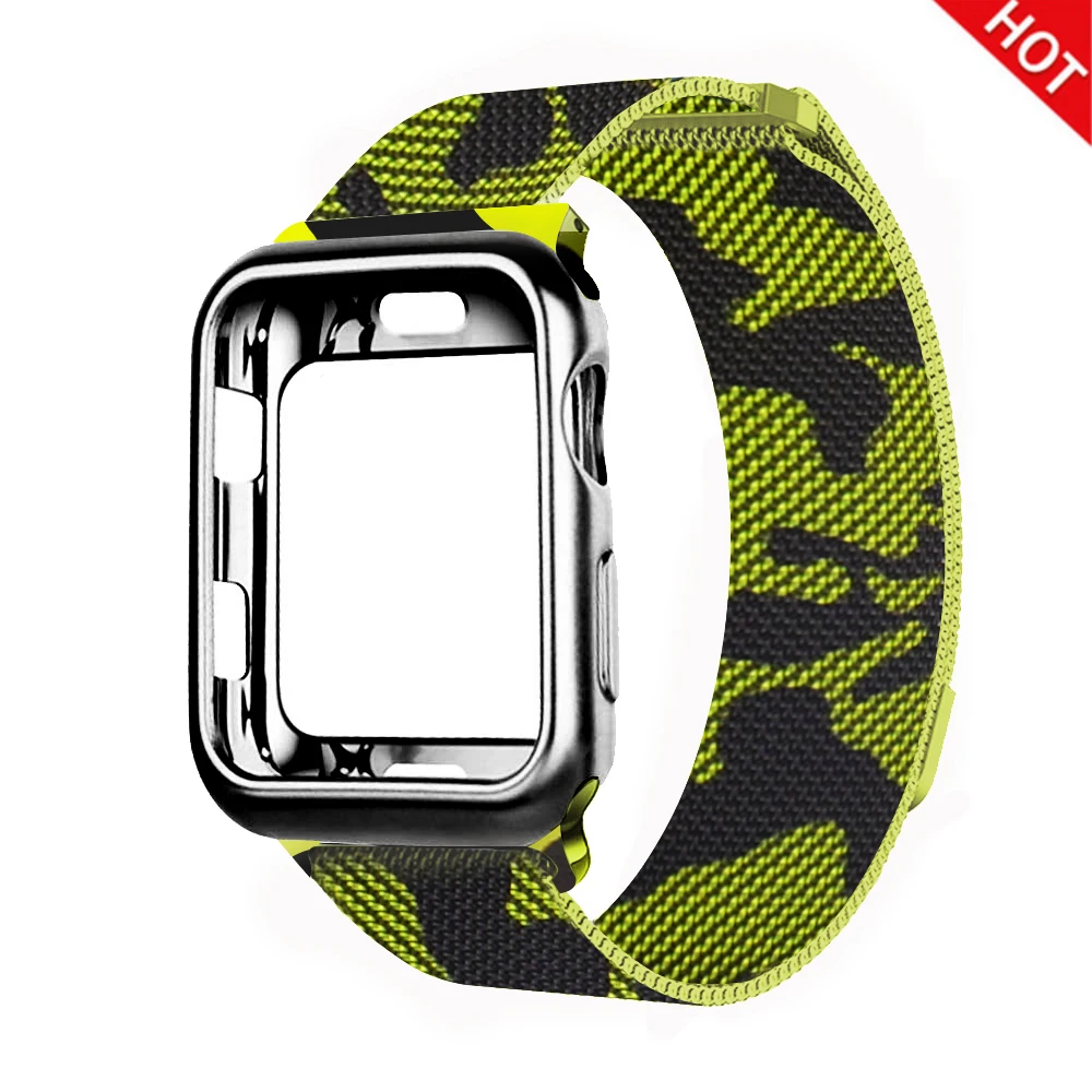 Jungle Миланский ремешок+ чехол для 38 мм 42 мм apple iwatch series 3 2 1 ремешок 40 мм 44 мм для apple watch 4 pulseira аксессуары для браслетов - Цвет ремешка: Jungle