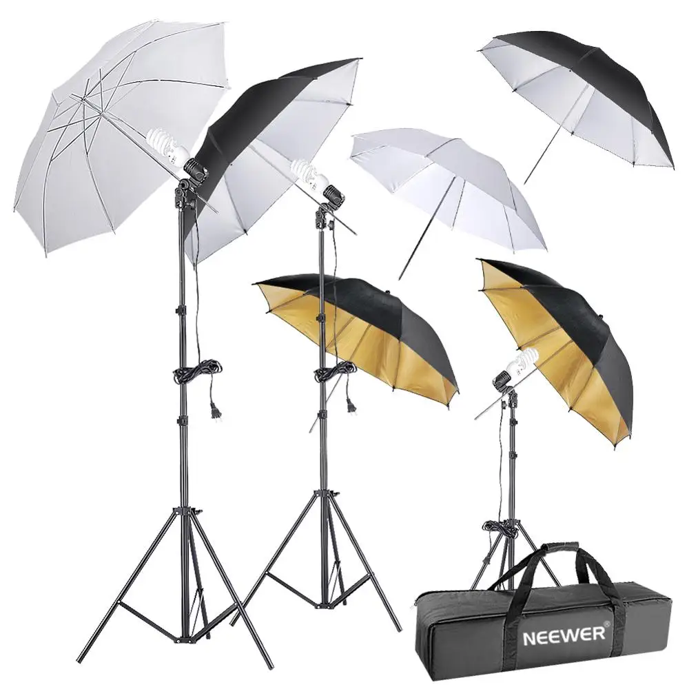 

Neewer 600W 5500K Photography Umbrella Lighting Kit Photo Video Studio Continuous Lights for Portrait Shooting Daylight