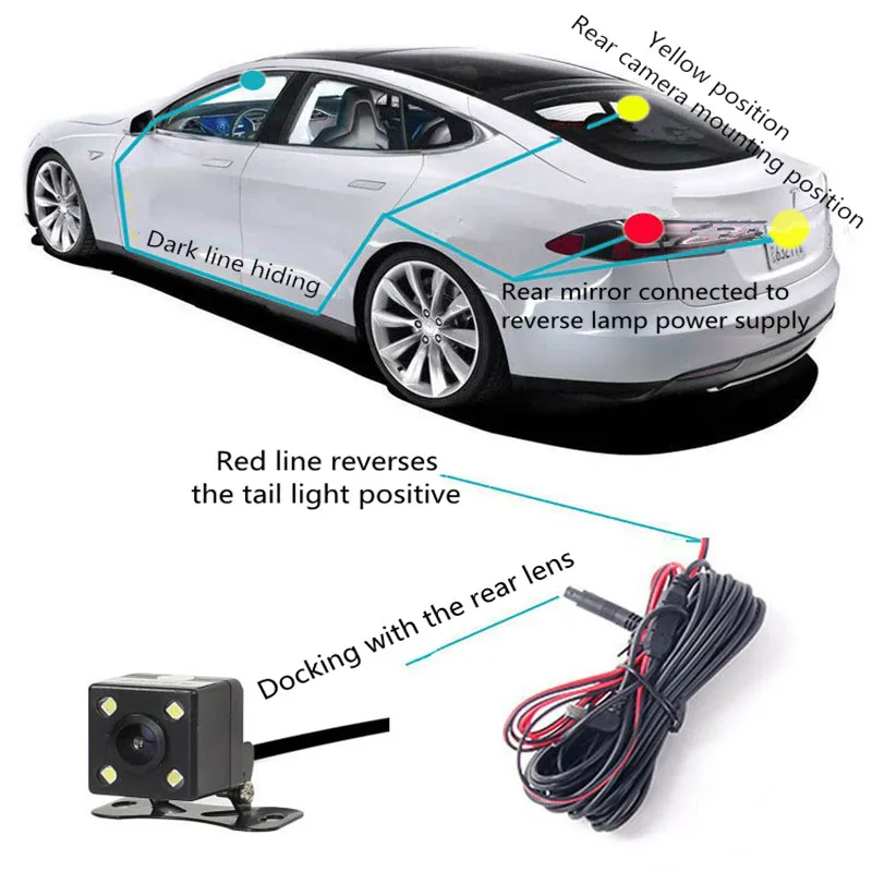 Driving recorder 7 inch front and rear double recording reversing image rearview mirror camera HD android | Автомобили и