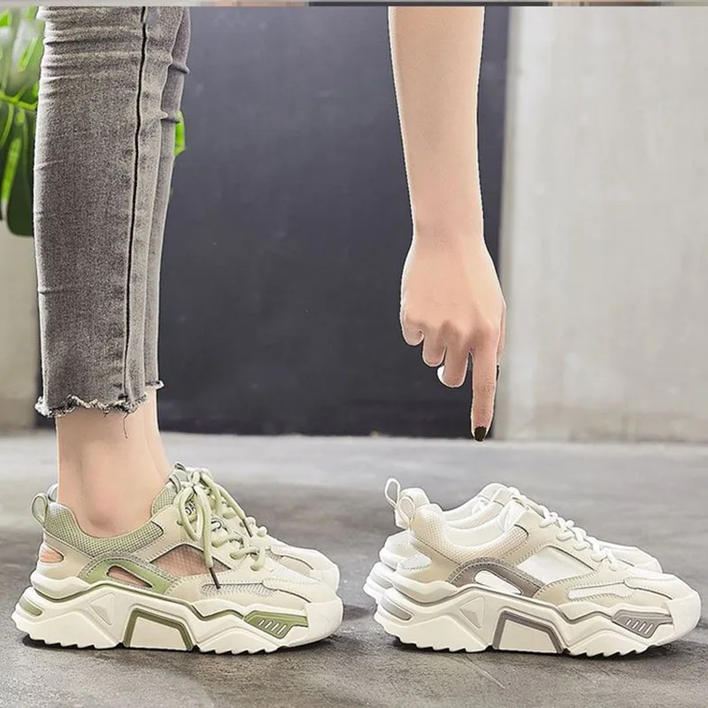 

Сандалии женские с закрытым носком, модная дышащая сетчатая повседневная спортивная обувь на толстой подошве, Ins стиль, 2 Лето