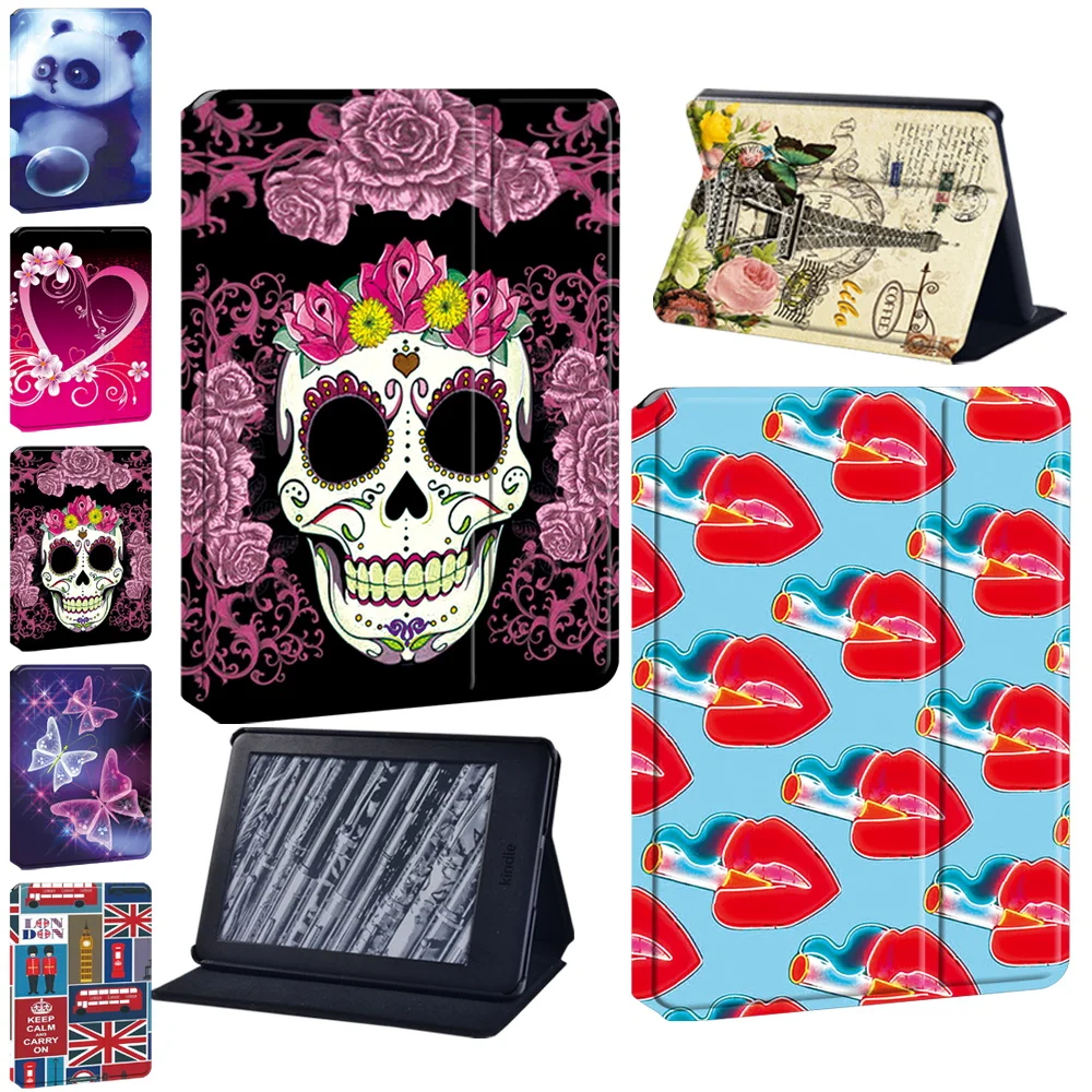 

Tablet Case for Kindle Paperwhite 1/2/3/4/Kindle 10th 2019/Kindle 8th Gen 2016 Leather Old Image Pattern Protective Stand Cover