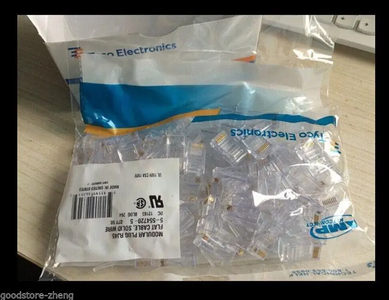 100 шт./лот AMP Высокое качество Кристалл CAT5e RJ45 разъем сетевой разъем