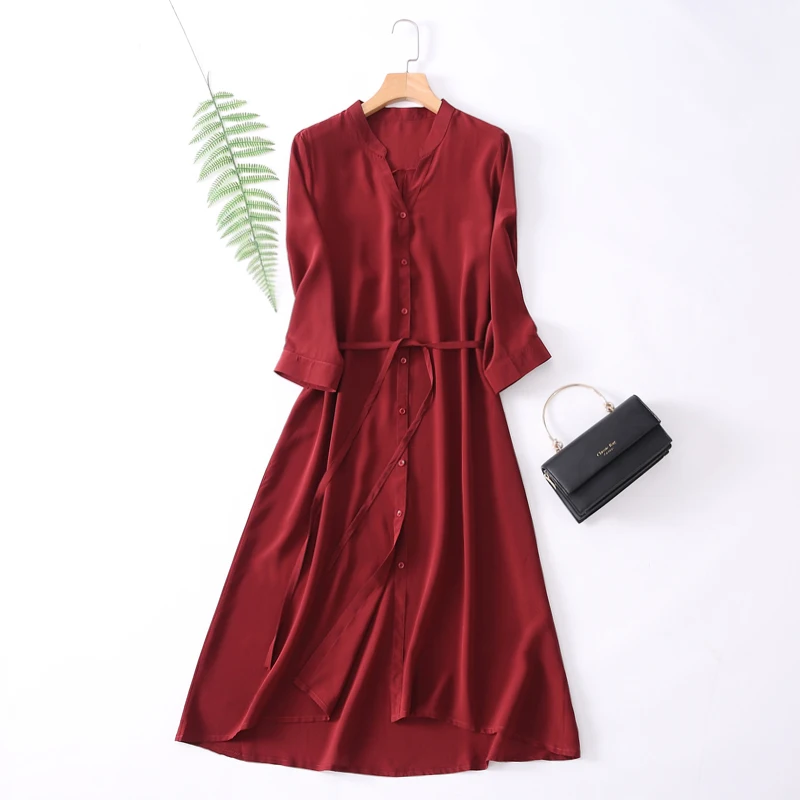 Новое Настоящее платье из 100 шелка женское натурального высокого качества