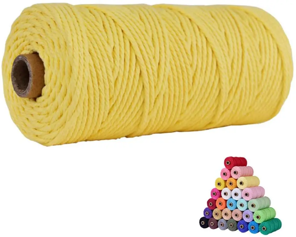 Шнур хлопковый цветной веревка для рукоделия вязания растений Рождественский