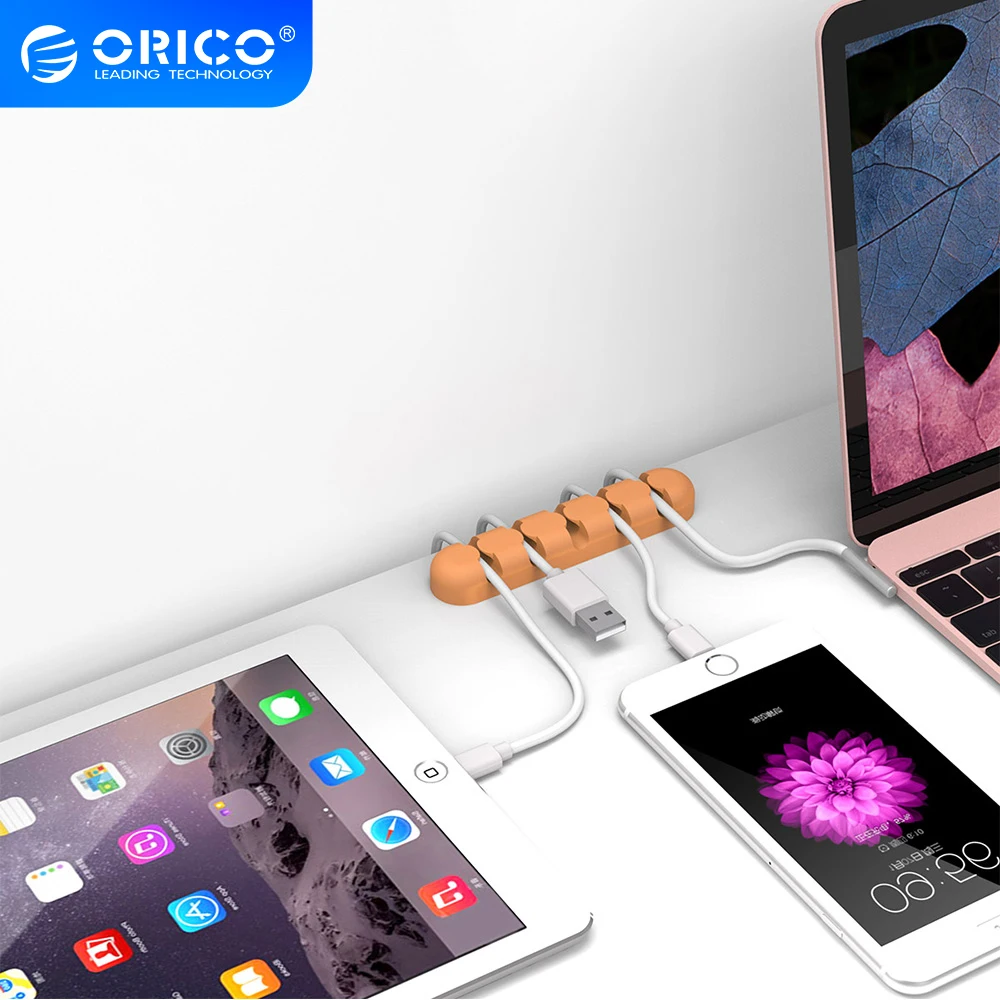ORICO Кабельный Держатель CBS5 пять цветов материал из силикагеля органайзер для