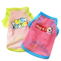 cartoon summer printed dog clothes cute letter vest for small dog clothes breathable pet costume sleeveless pet supplies