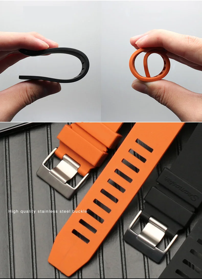 Brand quality 20mm soft Rubber Silicone Watch band Buckle Grind Arenaceous Belt Special for Omega strap for Seamaster 300 logos