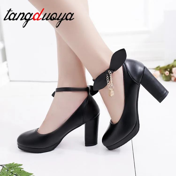 Women's Pumps Shoes Super High Heel Pu Pearl Buckle Platform 2018 Spring Autumn Sexy New Fashion Casual Wedding Party Pink black