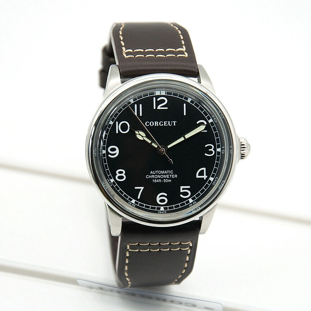 Роскошные мужские механические наручные часы с кожаным ремешком спортивные