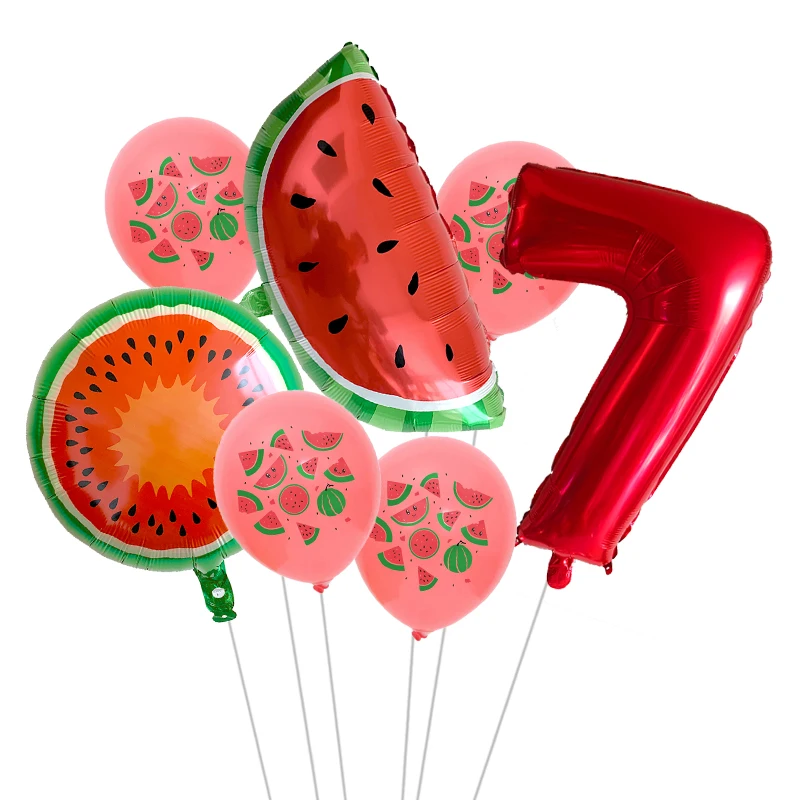 

Summer Party Balloons Fruit Watermelon Birthday Decoration Number Balloon Kids Birthday Party Baby Shower Decor Globos