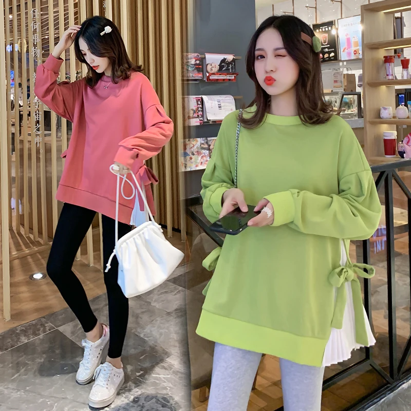 685 #2020 Осенние повседневные хлопковые Толстовки для беременных свободные свитера