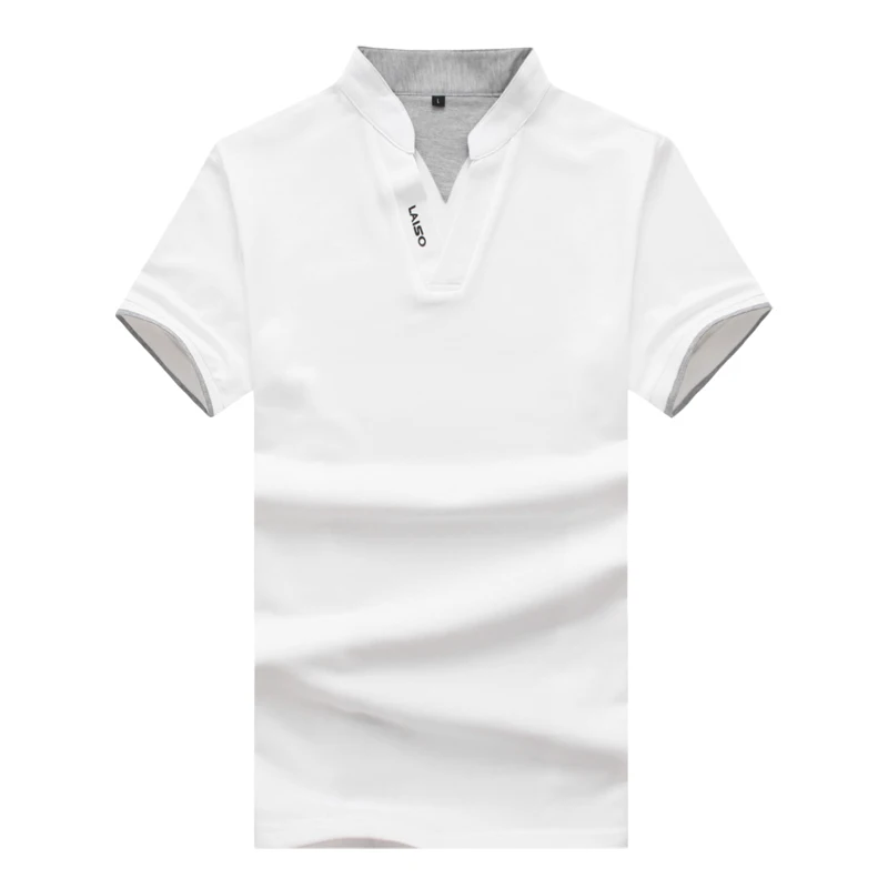 Мужская хлопковая рубашка-поло Однотонная с коротким рукавом размеры до 3XL 2021 |
