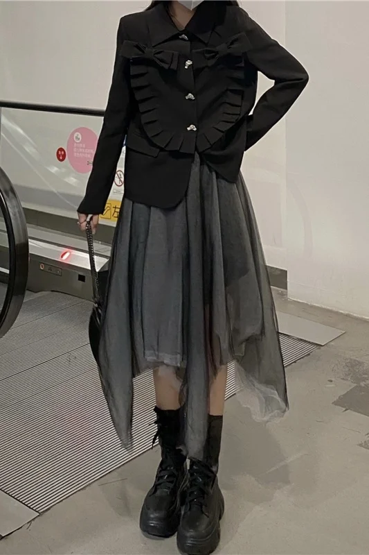 Женский костюм с юбкой осенняя Корейская версия 2021 новый дизайн шикарный длинным