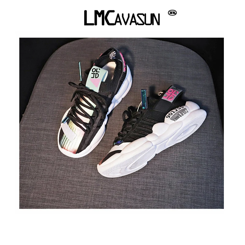 LMCAVASUN/; модные летние женские кроссовки; сезон осень; женские кроссовки на платформе; парусиновая обувь