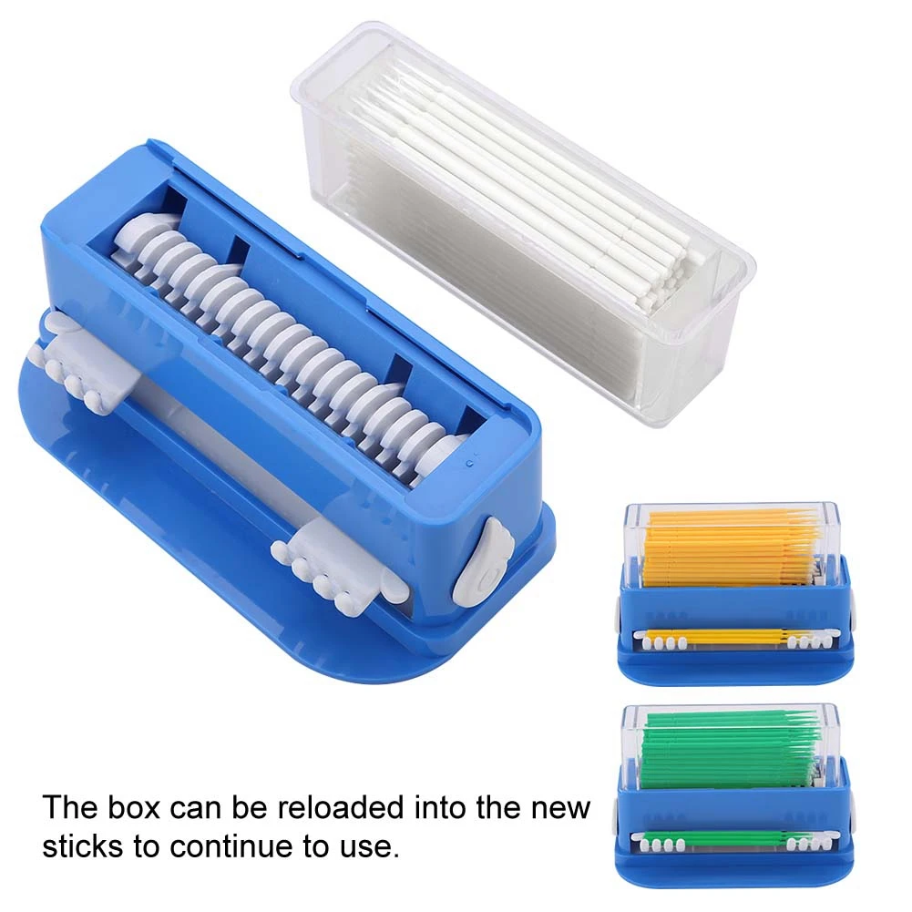 

3 Colors Dental Disposable Micro Applicator Tip Bendable Sticks Brush Dispenser with Box