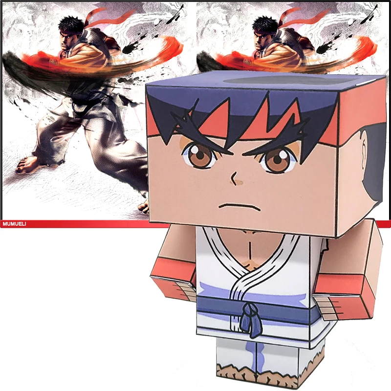 Складной мини резак без клея RYU милая 3D бумажная модель бумажное ремесло аниме