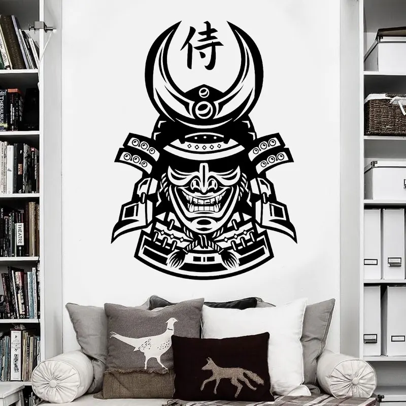 Японские маски самурайский Шлем Воин истребитель наклейки на стену виниловые