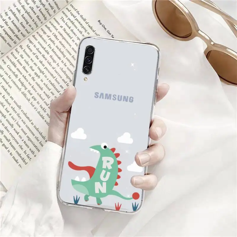 

Creative cute dinosaur Phone Case Transparent for Samsung A71 S9 10 20 HUAWEI p30 40 honor 10i 8x xiaomi note 8 Pro 10t 11