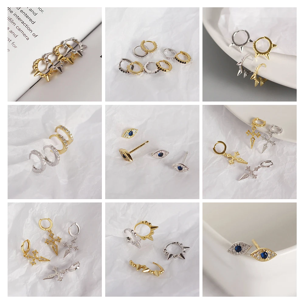 PONYKISS реальные 925 Стерлинговое Серебро Циркон Круглые Изящные серьги в виде колец