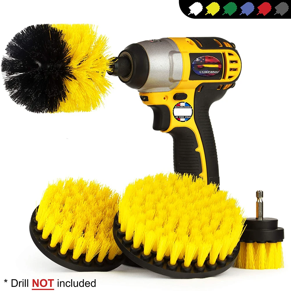 

Electric Drill Brush Kit Plastic Round Cleaning Brush For Carpet Glass Car Tires Nylon Brushes Power Scrubber Drill