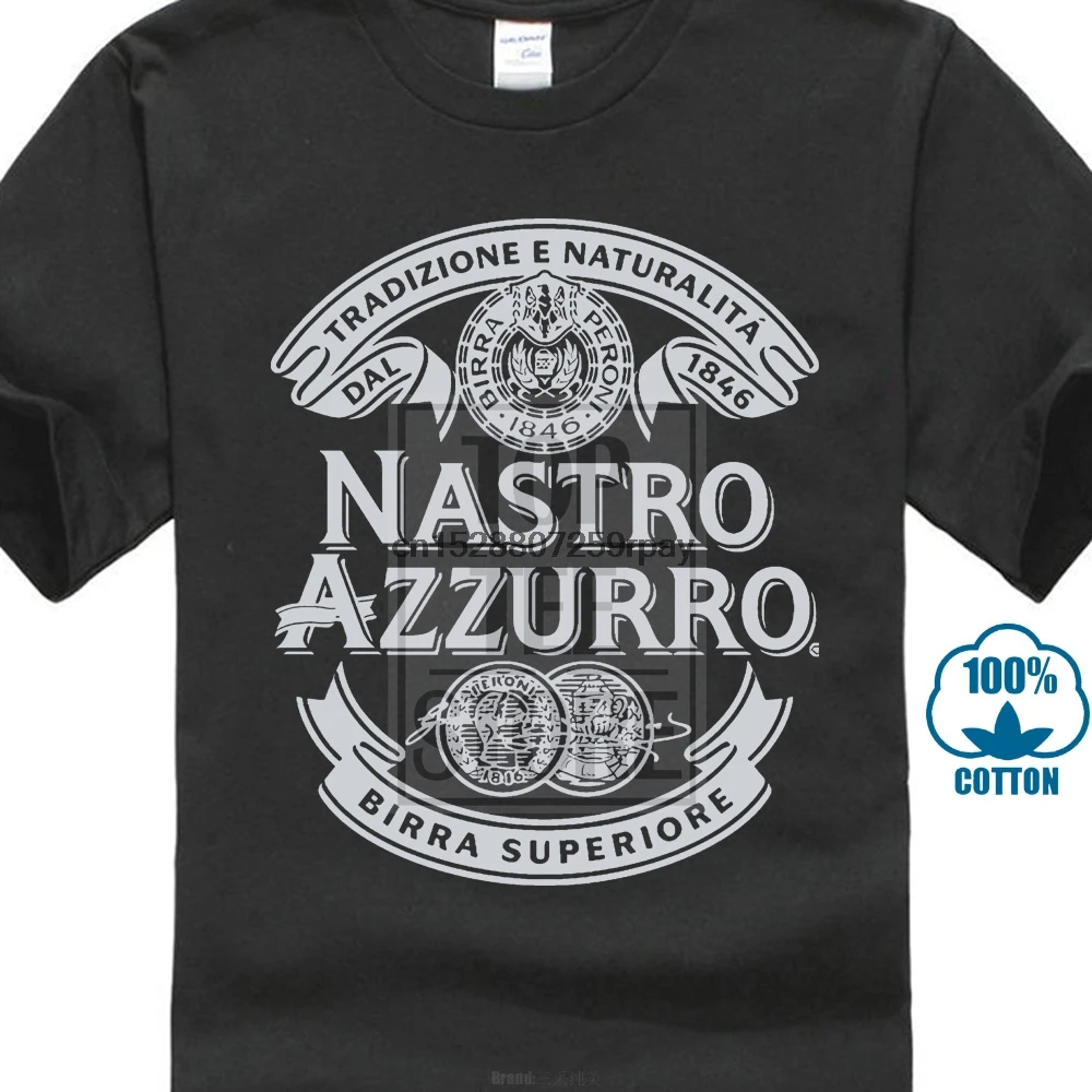 

New Popular Peroni Nastro Azzurro Italian Beer Men Black T Shirt S 3Xl Custom Printed Tshirt Hip Hop Funny Tee 2019 Hot Tees