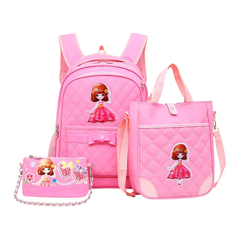 2023 waterproof Children School Bags Girls Backpack Kids Cartoon princess school backpack set Mochila Infantil Primary schoolbag