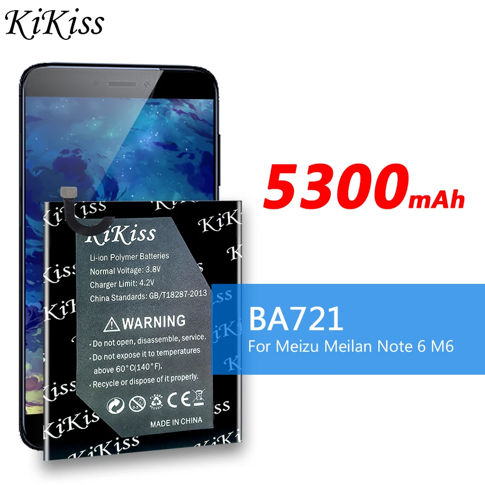 

5300mAh BA721 Battery for Meizu Meilan Note 6 M6 M721Q M721H M721L Mobile Phone Batteries Baterij Batterie Accumulator