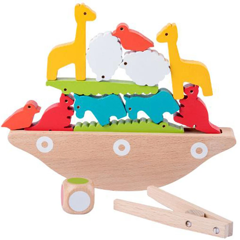 

Балансировочная рама для лодки, детская игрушка для раннего обучения, обучающая игрушка Монтессори, баланс животных, красочные деревянные ...