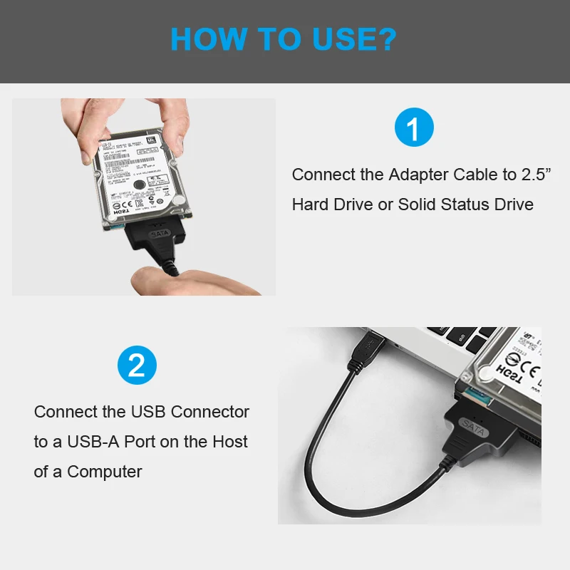 5 Гбит/с USB 3 0 на SATA III внешний 2 &quotконвертер жесткого диска накопитель кабель с