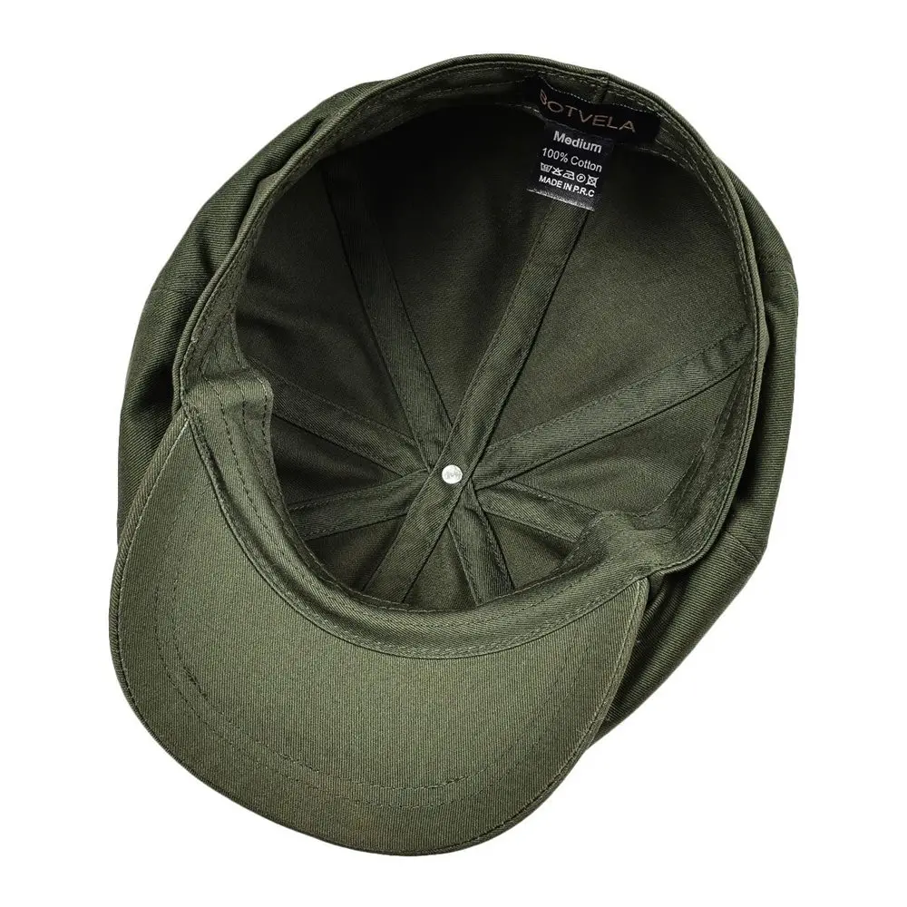 

BOTVELA Newsboy Cap Men's Twill Cotton Eight Panel Hat Women's Baker Boy Caps Retro Big Large Hats Male Boina Green Beret 003