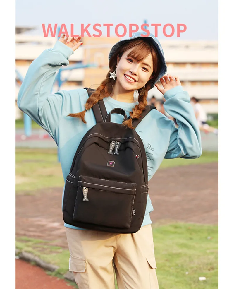 Модный водонепроницаемый полиэстеровый школьный рюкзак для студентов.