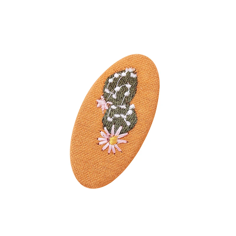 

6pcs/lot Girls Hair Clips Lovely Oval Floral Embroidery Barrettes Kids Headwear Baby BB Clips Children Hair Accessories Gift