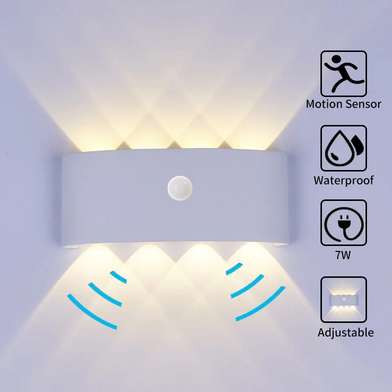 

sensor outdoor lighting wall lamps waterproof 8w black white one CE ROHS
