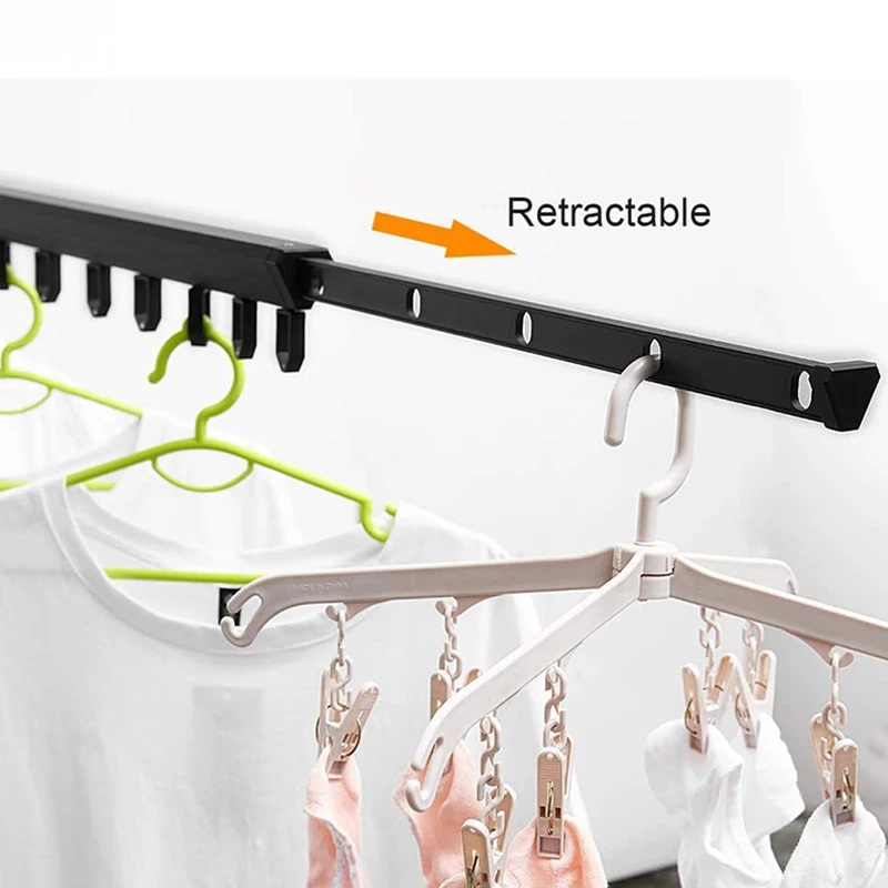 

Folding Wall Mounted Clothes Drying Rack Collapsible and Retractable Laundry Drying Rack Clothes Hanger Holder