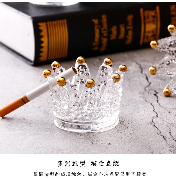 Многослойная Хрустальная пепельница в форме короны для сигарет Пепельница