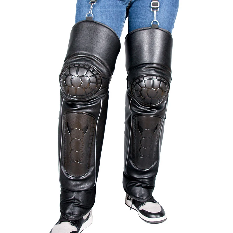 

Motorcycle Thermal Winter Knee Pads Moto Gear Protective Guards Racing PU Leather Leg Armor Knee pads Hook Sling Kneepads