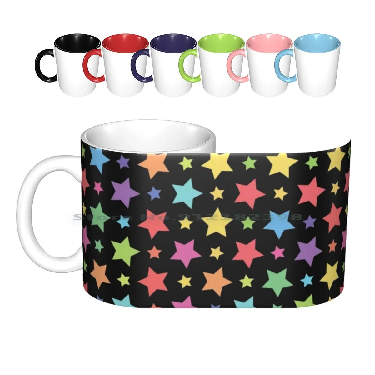 

Star Colorful Pattern Pack Art P9 Ceramic Mugs Coffee Cups Milk Tea Mug Dragonxx Star Cute Star Star Art Star Artwork Art Of
