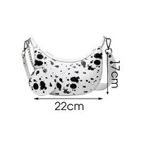 Splash Ink Design Small PU Leather Half Moon Bags For Women 2020 Tend Shoulder Handbags Female Travel Branded Crossbody Bag