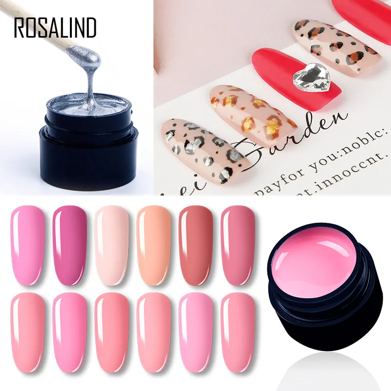 

ROSALIND Glitter Gel Varnishes Set Painting Nail Polish Nails Art Design Need Base Top Coat Soak Off UV LED For Manicure Polish