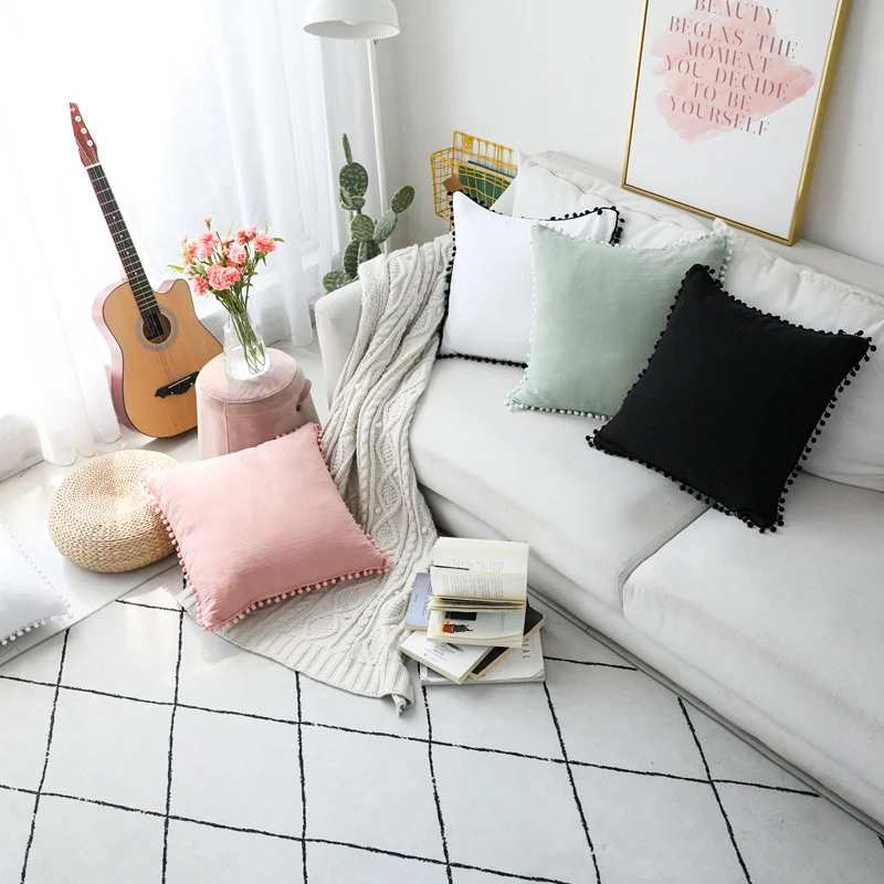 2pcs Small Ball Hug Cushion Cover Fresh Lovely Solid Color Simple DNJ998 | Дом и сад
